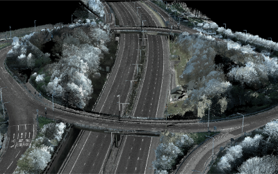 remote sensing data image of highway interchange