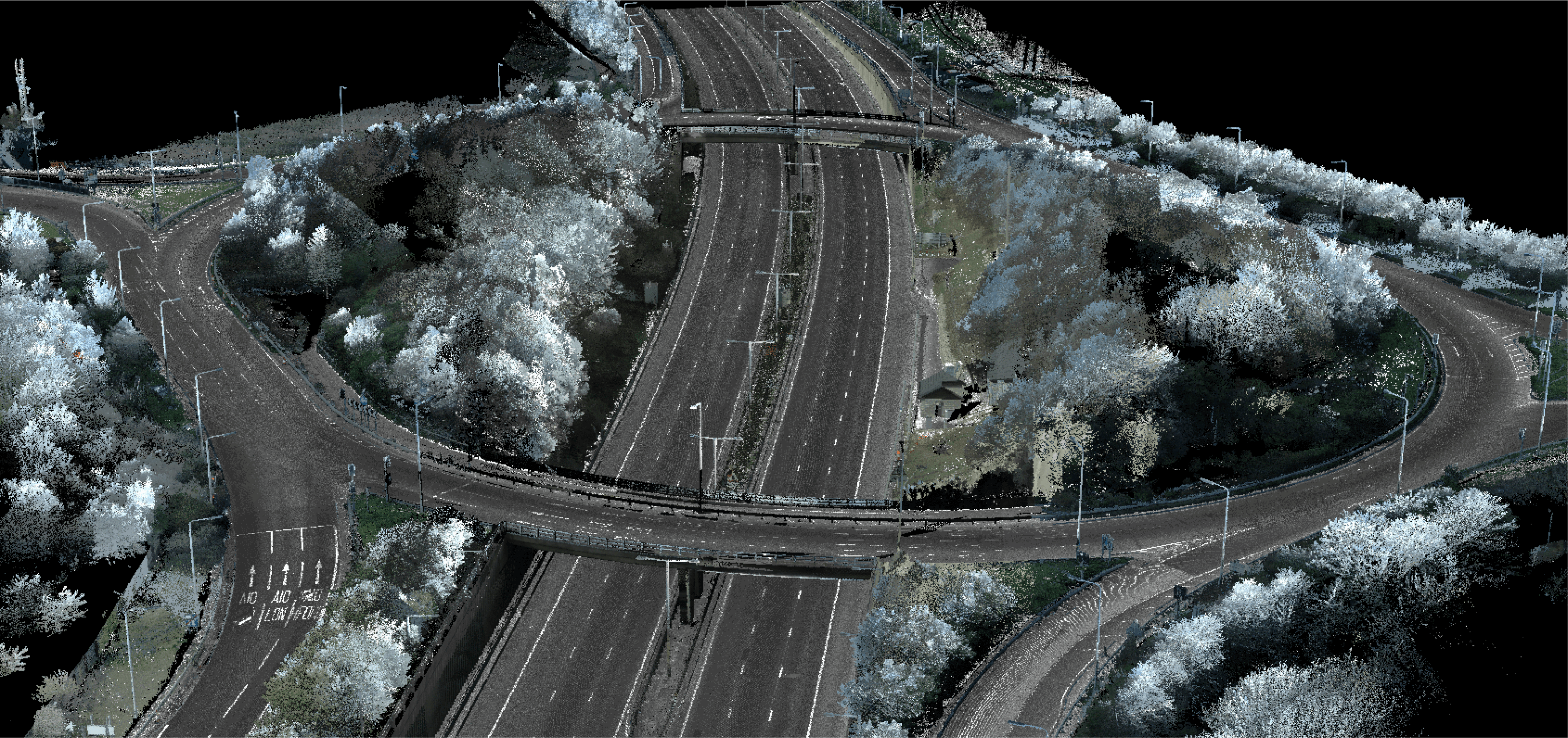remote sensing data image of highway interchange