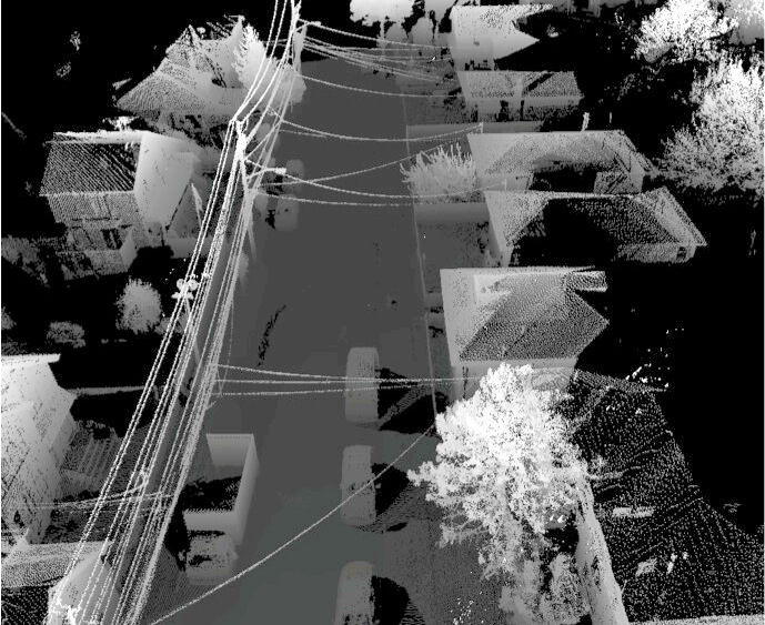 lidar data image of power lines