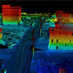 3D lidar model of a town devastated by a hurricane