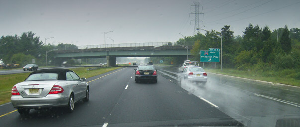 I95 lanes paved with and without porous asphalt