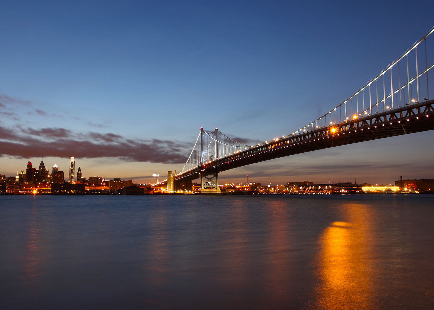 Philadelphia skyline and Ben Franklin Bridge