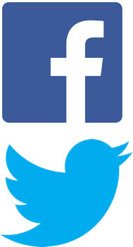 Facebook and Twitter logos