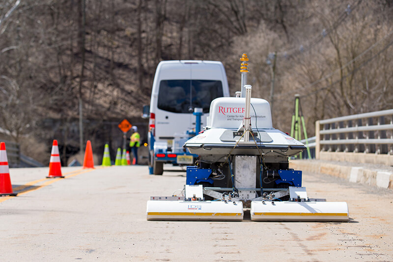 RABIT bridge robot scanning a bridge deck