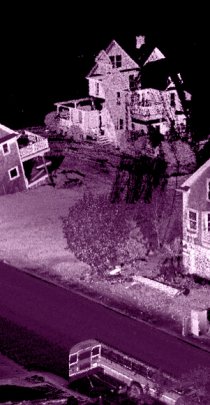 lidar scan of houses damaged from Hurricane Sandy