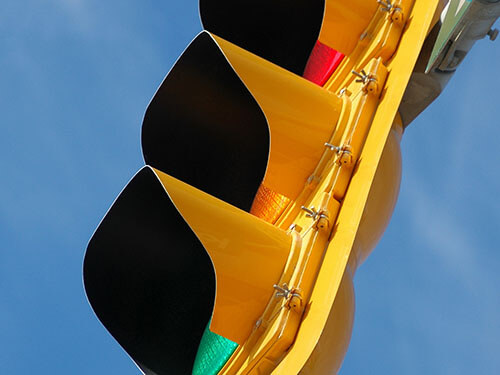 sideview of a traffic signal