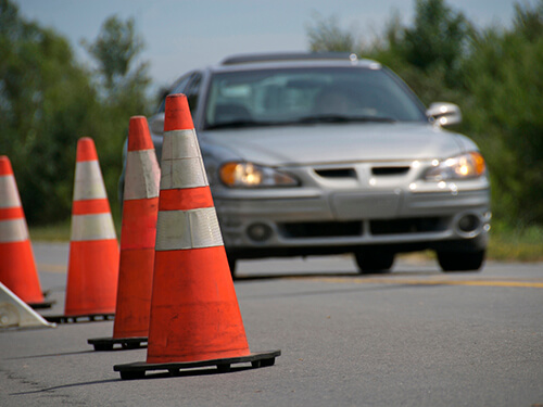 vehicle passing through work zone