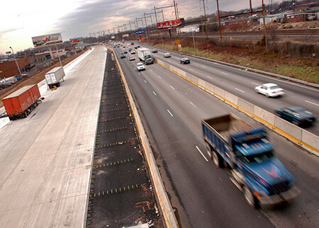 upgrading highway. construction from above