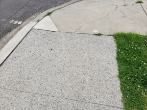 Existing porous concrete sidewalk