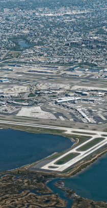 Aerial view of JFK International Airport, New York.